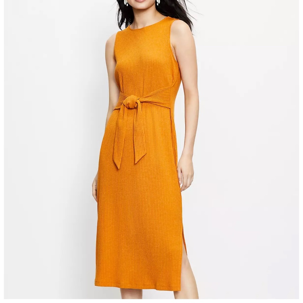 LOFT | Sleeveless Orange Dress